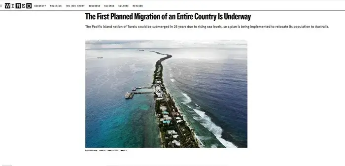 Quốc đảo Tuvalu đối mặt nguy cơ "biến mất" vì biến đổi khí hậu