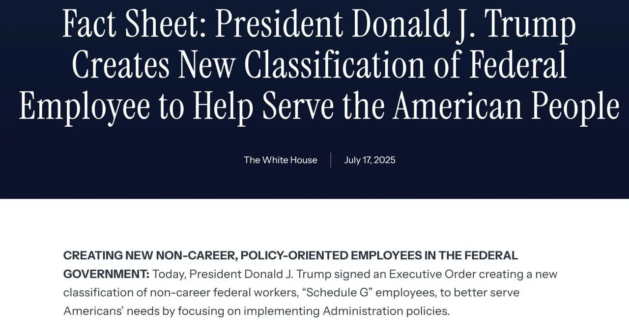 Tổng thống Trump thành lập loại hình công chức liên bang mới - “Schedule G”