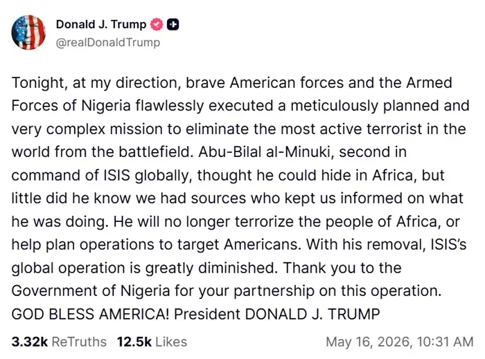 Hoa Kỳ phối hợp Nigeria ti&ecirc;u diệt Ph&oacute; chỉ huy to&agrave;n cầu của ISIS