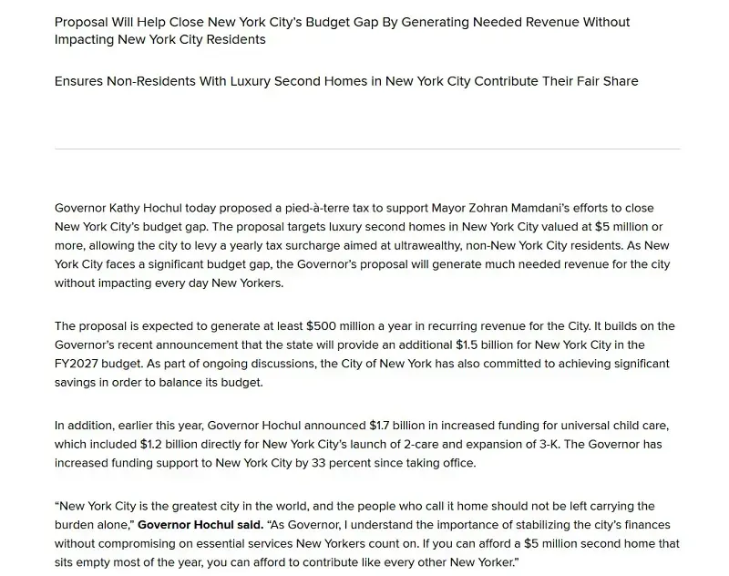 New York đề xuất loại thuế mới đối với c&aacute;c căn hộ nghỉ dưỡng đắt tiền