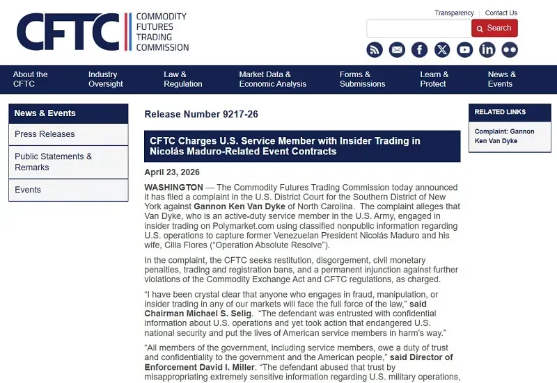 Bắt giữ binh sĩ Hoa Kỳ d&ugrave;ng tin mật c&aacute; cược, thu lợi 400.000 USD