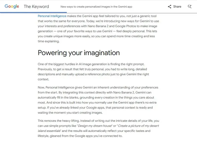 Google cho ph&eacute;p Gemini kết nối ảnh c&aacute; nh&acirc;n để tạo h&igrave;nh bằng AI