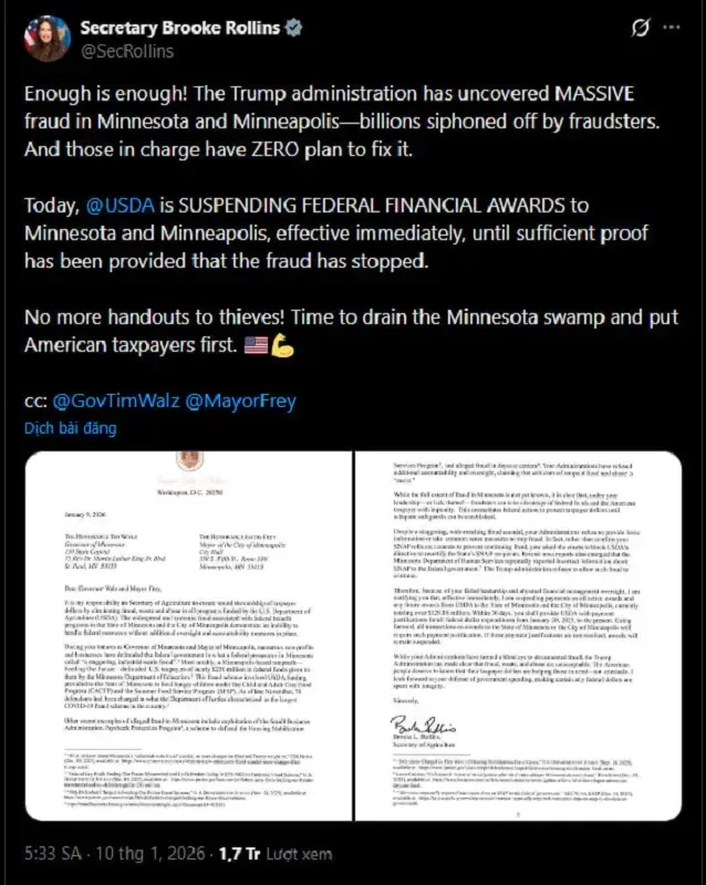 them-co-quan-chinh-phu-dinh-chi-tro-cap-tai-chinh-lien-bang-cho-minnesota-1.webp Thêm cơ quan Chính phủ đình chỉ trợ cấp tài chính liên bang cho Minnesota