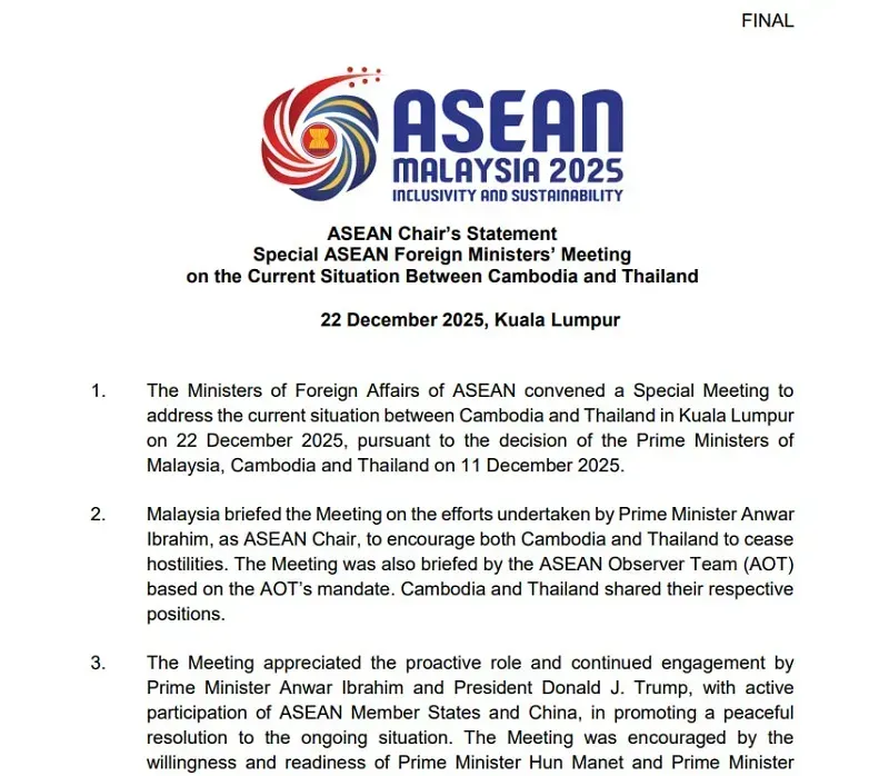 Th&aacute;i Lan - Campuchia nối lại đ&agrave;m ph&aacute;n ngừng bắn do &ocirc;ng Trump đề xuất