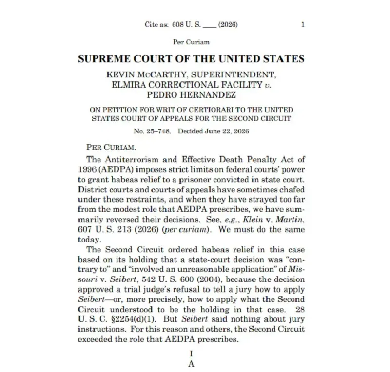 SCOTUS kh&ocirc;i phục bản &aacute;n từng g&acirc;y chấn động New York sau hơn 40 năm
