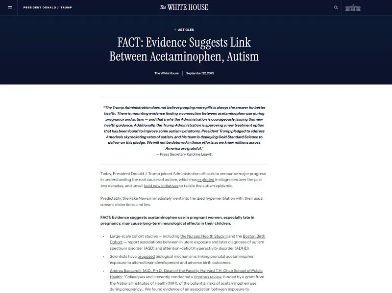 Texas kiện nhà sản xuất Tylenol sau cảnh báo về chứng tự kỷ của Trump