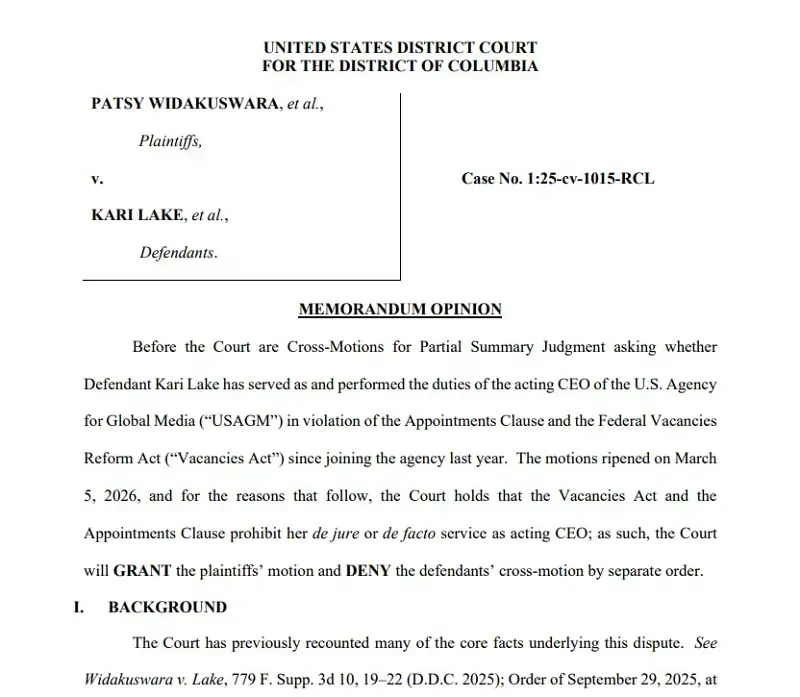 CEO USAGM do Trump bổ nhiệm kh&ocirc;ng đủ thẩm quyền giải thể VOA?