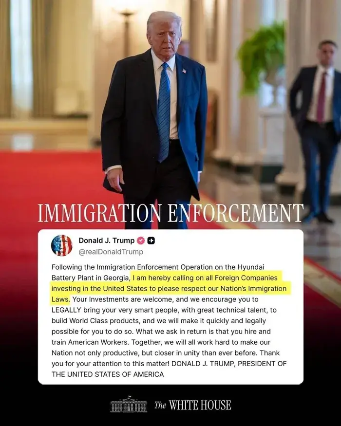 Trump cảnh báo công ty ngoại sau vụ bắt giữ 300 lao động Hàn