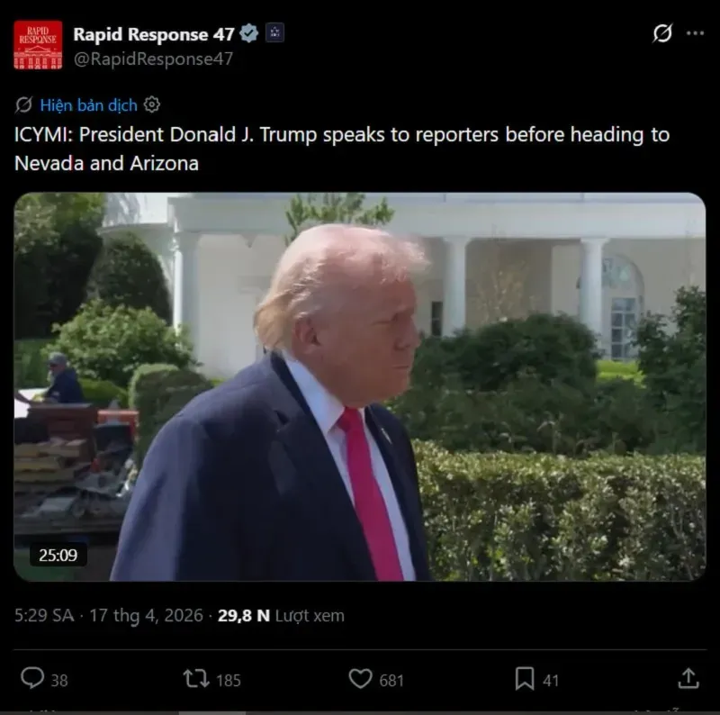 Trump ho&agrave;i nghi b&aacute;o c&aacute;o lạm ph&aacute;t, ca ngợi ch&iacute;nh s&aacute;ch miễn thuế tiền tip