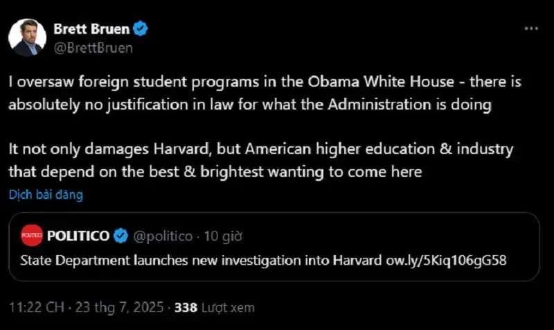 Harvard bị DOS xem xét điều kiện bảo trợ cấp Visa J-1