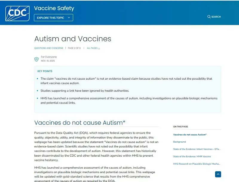 CDC đảo ngược thông điệp về vaccine và chứng tự kỷ, chuyên gia lo ngại