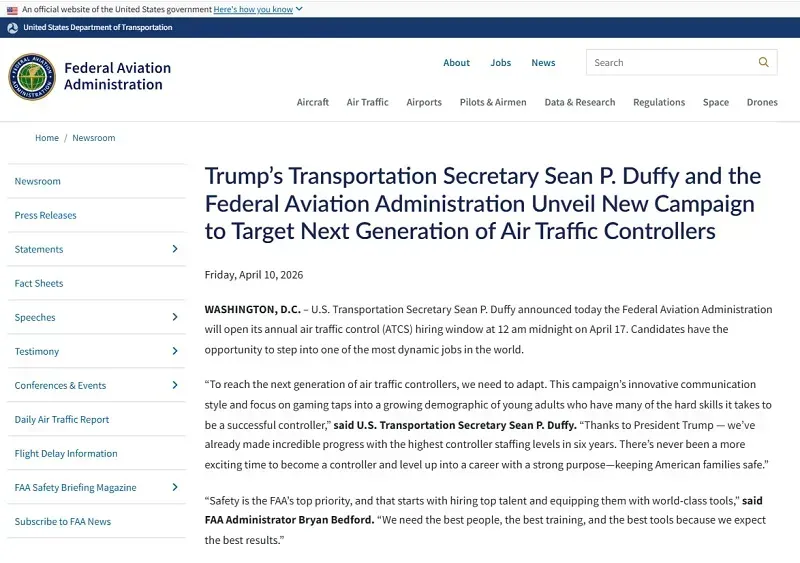 Cục H&agrave;ng kh&ocirc;ng Li&ecirc;n bang tuyển game thủ l&agrave;m kiểm so&aacute;t kh&ocirc;ng lưu?