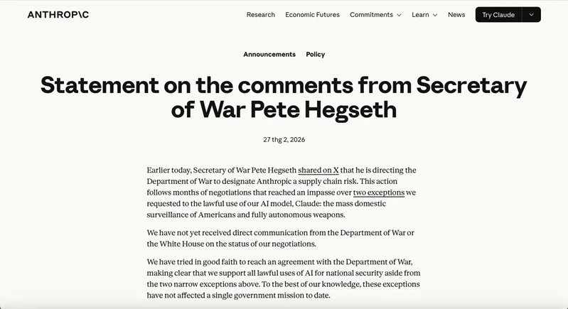 &Ocirc;ng Trump chỉ thị cơ quan li&ecirc;n bang ngừng hợp t&aacute;c với Anthropic