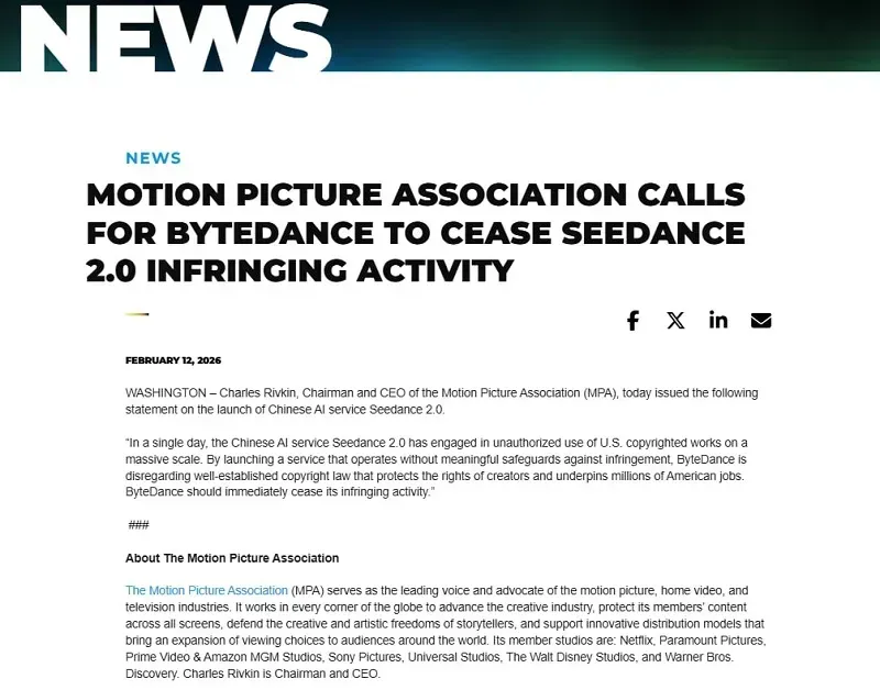 Hollywood phản đối c&ocirc;ng cụ AI của ByteDance v&igrave; vấn đề bản quyền