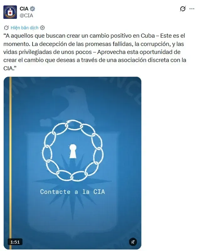 Ngoại trưởng Hoa Kỳ k&ecirc;u gọi người d&acirc;n Cuba hợp t&aacute;c với CIA