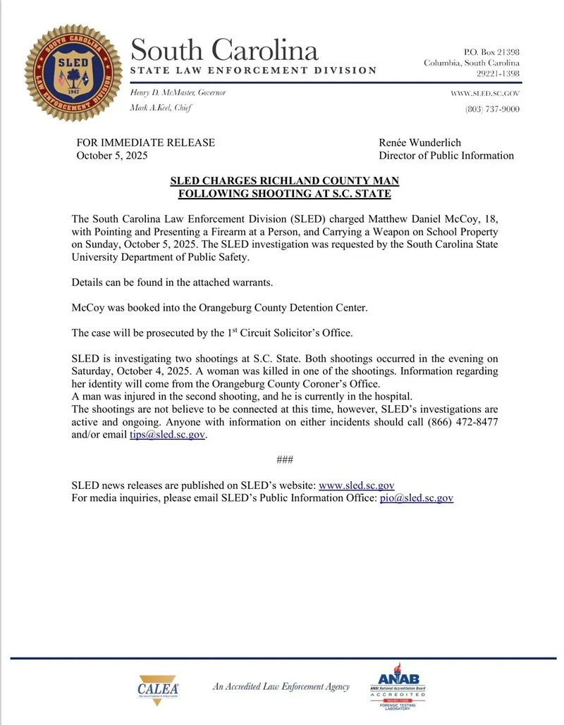 Hoa Kỳ: Xả súng liên tiếp tại Đại học Bang Nam Carolina, 2 người thương vong