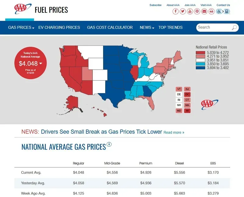 Hoa Kỳ: Gi&aacute; xăng kh&oacute; giảm xuống dưới 3 USD/gallon cho đến năm 2027?