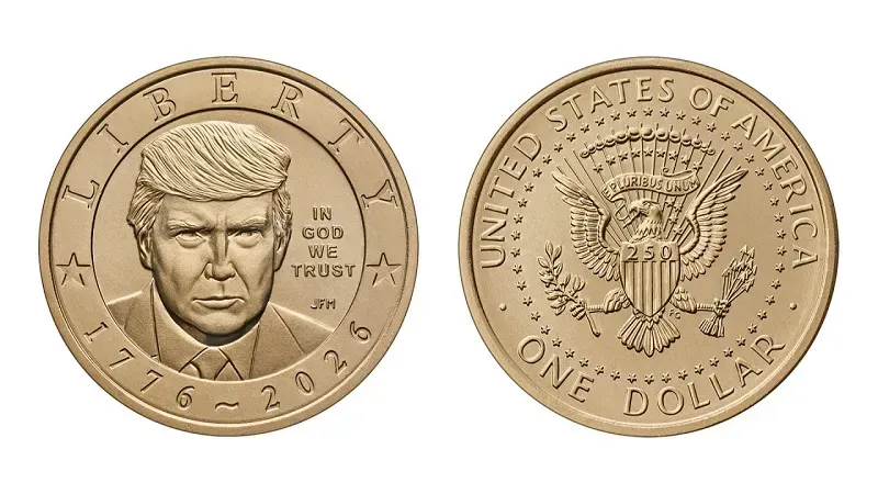 Hoa Kỳ chính thức phát hành đồng xu 1 USD có hình Tổng thống Trump