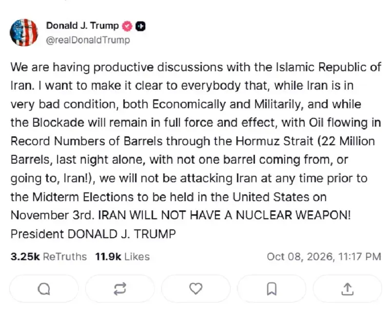 &Ocirc;ng Trump: Hoa Kỳ sẽ kh&ocirc;ng tấn c&ocirc;ng Iran trước cuộc bầu cử giữa nhiệm kỳ