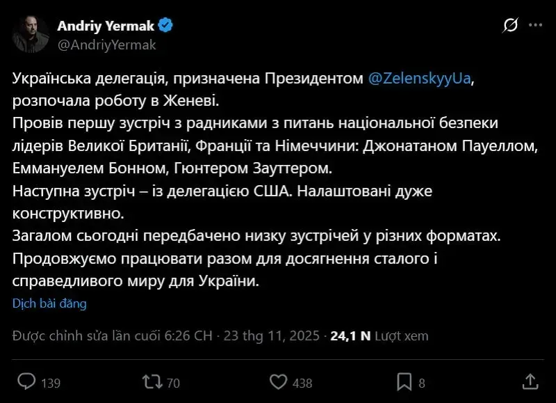 Ukraine và châu Âu họp bàn trước cuộc gặp Ngoại trưởng Hoa Kỳ