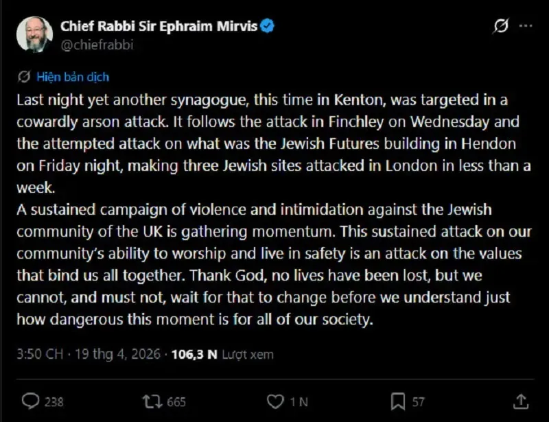 Anh t&igrave;nh nghi Iran đứng sau loạt vụ tấn c&ocirc;ng v&agrave;o địa điểm Do Th&aacute;i