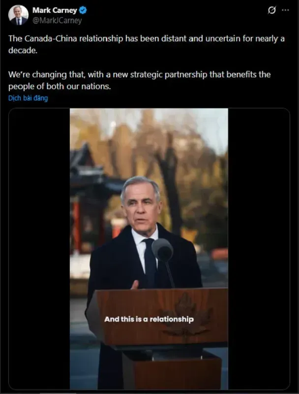 Hoa Kỳ phản ứng tr&aacute;i chiều vụ Trung Quốc k&yacute; thỏa thuận thương mại Canada