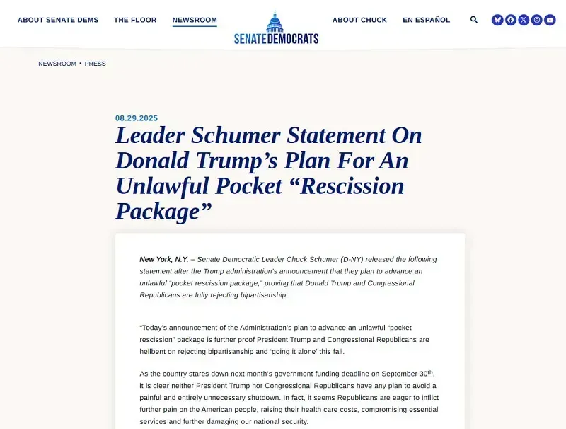 Trump muốn hủy 4,9 tỷ USD viện trợ nước ngoài, lưỡng đảng phản đối