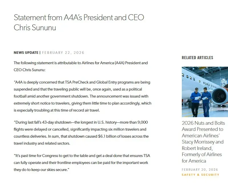 PreCheck vẫn hoạt động tại c&aacute;c s&acirc;n bay d&ugrave; DHS th&ocirc;ng b&aacute;o tạm dừng