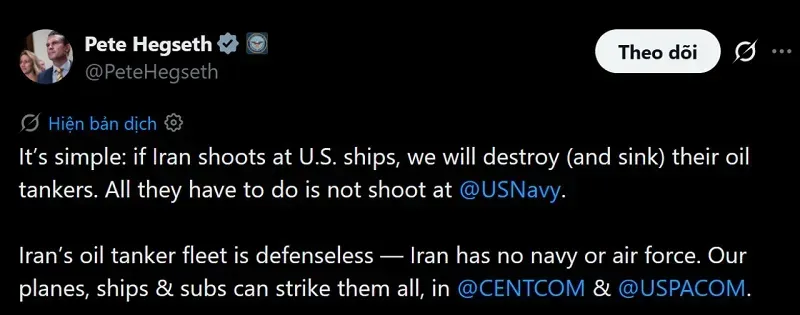 Đ&aacute;p trả IRGC, Hoa Kỳ tấn c&ocirc;ng 3 t&agrave;u chở dầu th&ocirc; ph&iacute;a Iran
