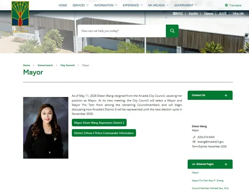 Thị trưởng ở California bị c&aacute;o buộc l&agrave;m gi&aacute;n điệp cho Trung Quốc