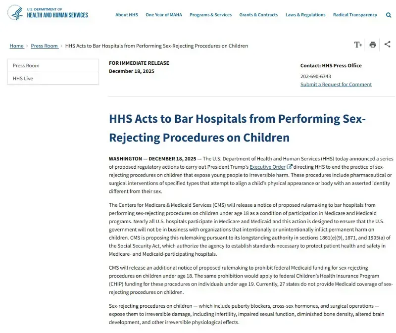 HHS điều tra Bệnh viện Nhi Seattle v&igrave; chăm s&oacute;c y tế cho trẻ em chuyển giới