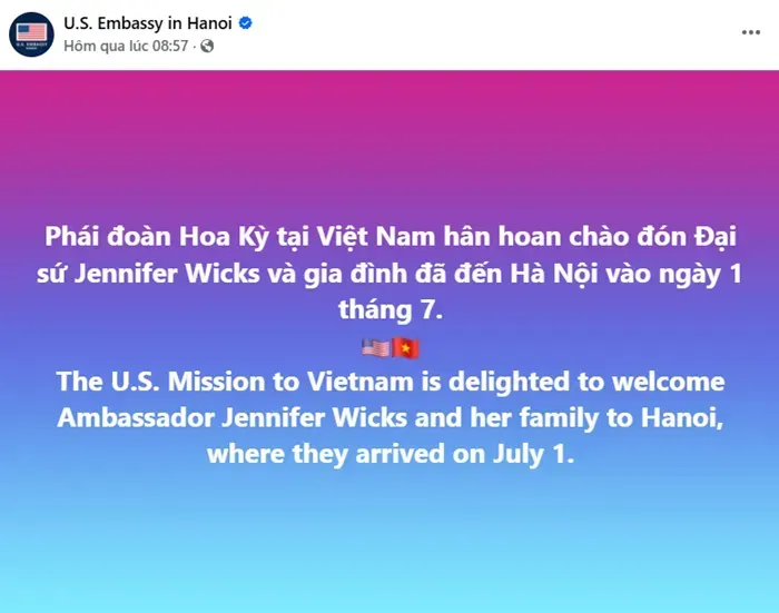 tan-dai-su-hoa-ky-jennifer-wicks-den-viet-nam-2.webp Tân Đại sứ Hoa Kỳ Jennifer Wicks đến Việt Nam