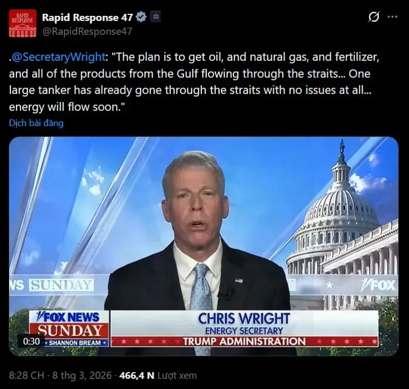 Gi&aacute; năng lượng sẽ giảm khi Hoa Kỳ l&agrave;m suy yếu Iran ở eo biển Hormuz?