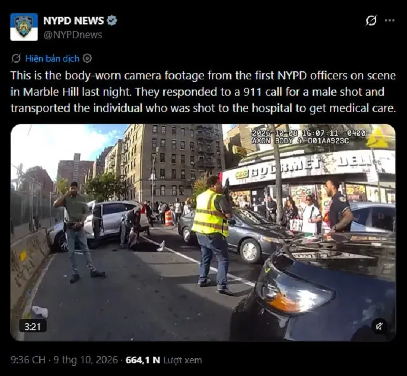 NYPD c&ocirc;ng bố video hiện trường vụ ICE bắn người ở New York