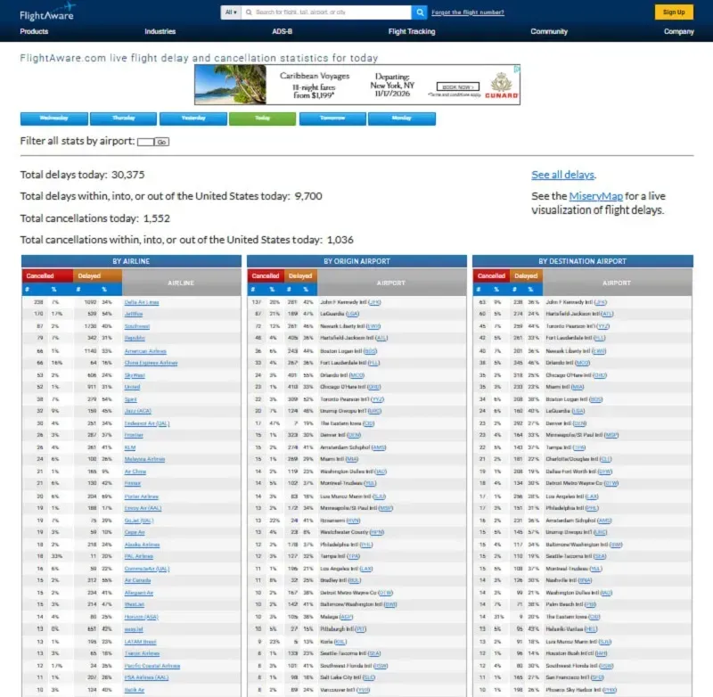 anh-1.webp Hoa Kỳ: Thời tiết mùa đông gây gián đoạn giao thông nghiêm trọng