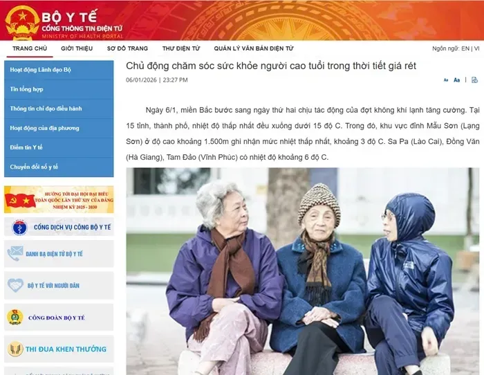 Chủ động bảo vệ sức khỏe người cao tuổi trước r&eacute;t đậm, r&eacute;t hại