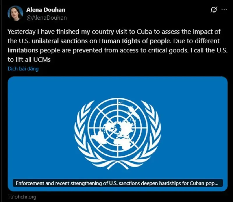 Bao-cao-vien-UN-keu-goi-Hoa-Ky-do-bo-lenh-trung-phat-Cuba-2.webp Báo cáo viên UN kêu gọi Hoa Kỳ dỡ bỏ lệnh trừng phạt Cuba