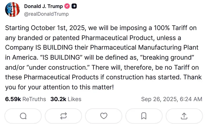 Trump áp thuế cao với dược phẩm, xe tải hạng nặng, đồ gia dụng