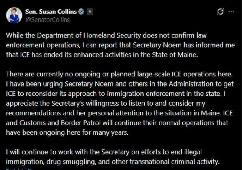 ICE chấm dứt tăng cường thực thi luật nhập cư tại Maine?
