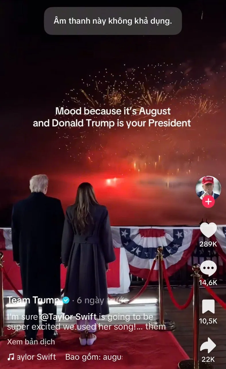 Video của đội ngũ &ocirc;ng Trump bị đ&aacute;nh bản quyền nhạc Taylor Swift