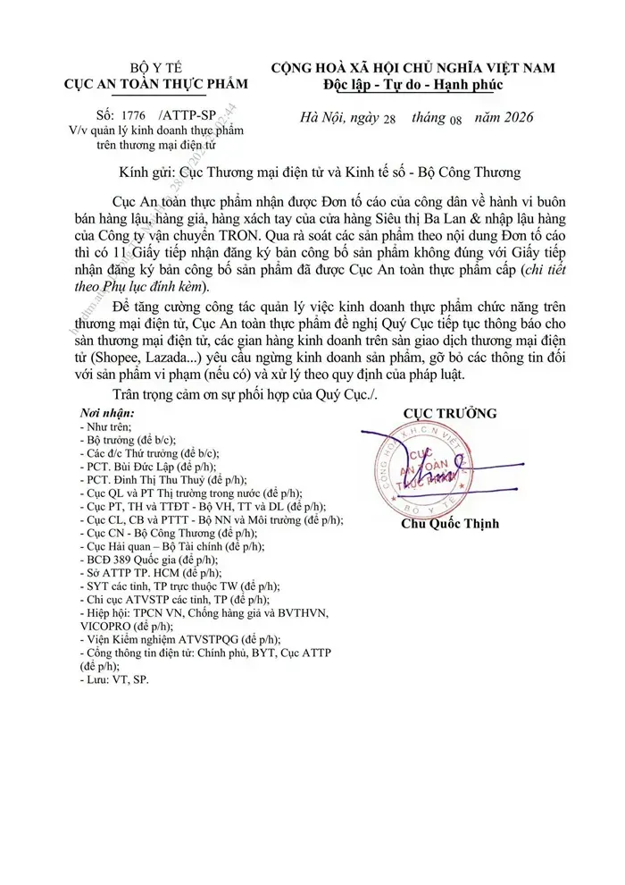 11 sản phẩm thực phẩm bảo vệ sức khỏe bị y&ecirc;u cầu ngừng b&aacute;n tr&ecirc;n Shopee