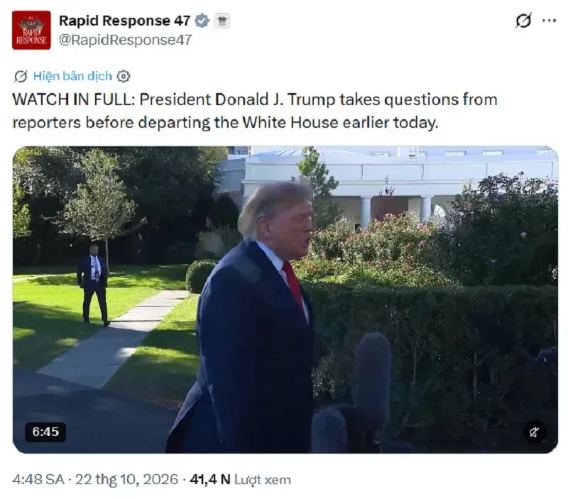 &Ocirc;ng Trump tiếp tục phủ nhận li&ecirc;n quan đến việc hạn chế Starlink tại Ukraine