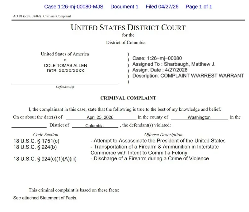 Th&ecirc;m chi tiết mới vụ nổ s&uacute;ng tại tiệc b&aacute;o ch&iacute; Nh&agrave; Trắng