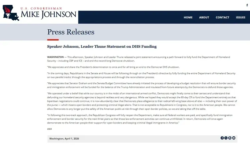 Trump v&agrave; đảng Cộng h&ograve;a c&ocirc;ng bố kế hoạch chấm dứt đ&oacute;ng cửa DHS