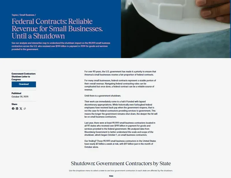 Hoa Kỳ: Đóng cửa Chính phủ khiến nhà thầu thiệt hại 12 tỷ USD