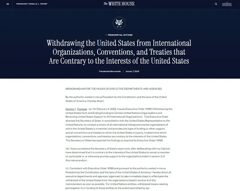 Trump chỉ đạo Hoa Kỳ r&uacute;t khỏi nhiều hiệp ước kh&iacute; hậu quan trọng