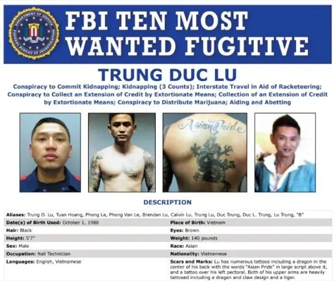 FBI Offers $1 Million Reward for Information Leading to Arrest of Murder Suspect Trung Duc Lu