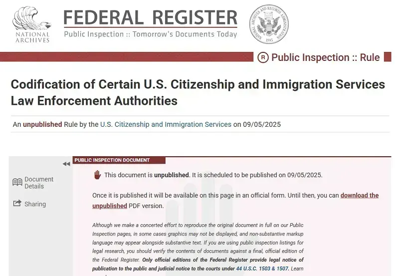 Lần đầu tiên trong lịch sử, USCIS được trao quyền thực thi pháp luật