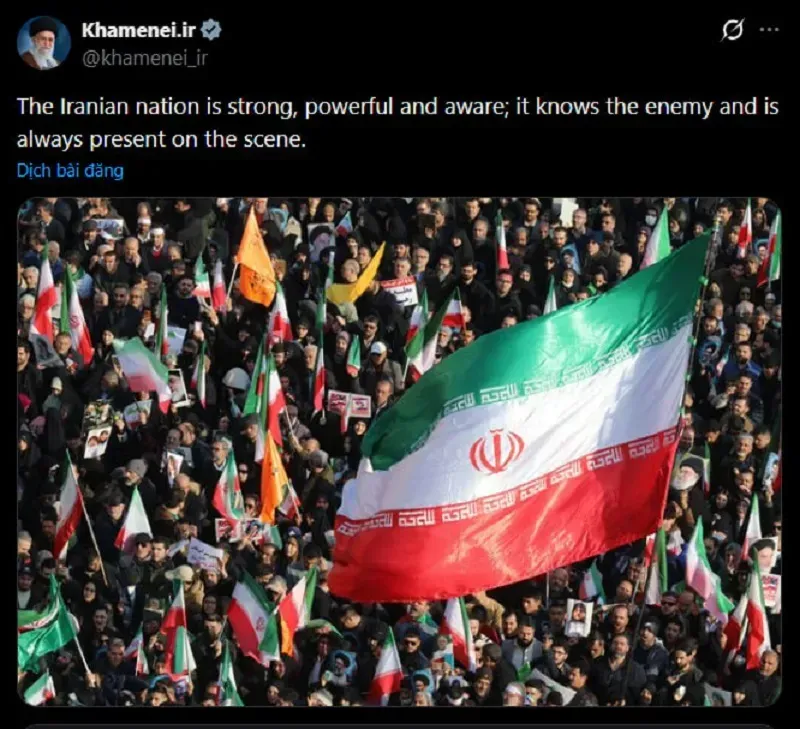  Trump hủy đối thoại với Iran, k&ecirc;u gọi người biểu t&igrave;nh tiếp quản thể chế