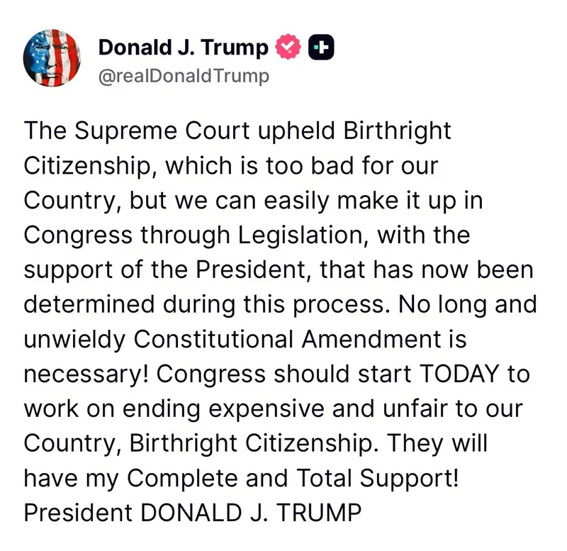 SCOTUS chặn sắc lệnh cấm quyền &ldquo;quốc tịch theo nơi sinh&rdquo; của &ocirc;ng Trump 